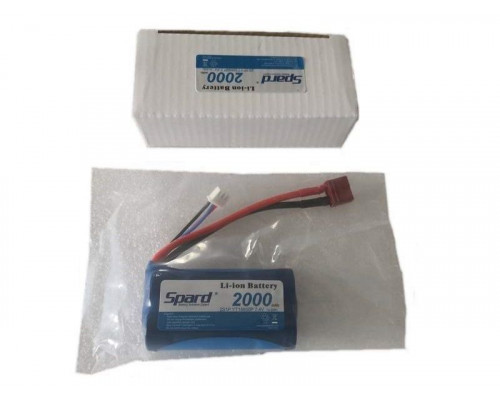 Аккумулятор Li-Ion Spard 2000mAh, 7,4V, 15C, T‐plug для Remo Hobby 1/16, Himoto 1/18