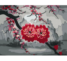 Картина по номерам 15х20 ЦВЕТЫ САКУРЫ (14 цветов)