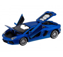 Машина "АВТОПАНОРАМА" Lamborghini Aventador Coupé, 1/24, синий, свет, звук, в/к 24,5*12,5*10,5 см