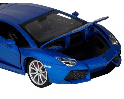 Машина АВТОПАНОРАМА Lamborghini Aventador Coupé, 1/24, синий, свет, звук, в/к 24,5*12,5*10,5 см
