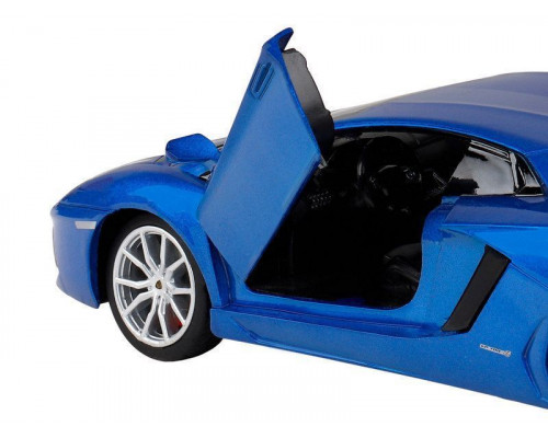 Машина АВТОПАНОРАМА Lamborghini Aventador Coupé, 1/24, синий, свет, звук, в/к 24,5*12,5*10,5 см