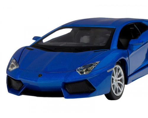 Машина АВТОПАНОРАМА Lamborghini Aventador Coupé, 1/24, синий, свет, звук, в/к 24,5*12,5*10,5 см
