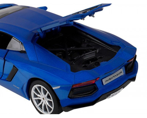 Машина АВТОПАНОРАМА Lamborghini Aventador Coupé, 1/24, синий, свет, звук, в/к 24,5*12,5*10,5 см