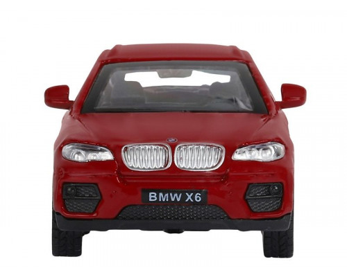 Машина АВТОПАНОРАМА BMW X6, красный, 1/43, инерция, в/к 17,5*12,5*6,5 см