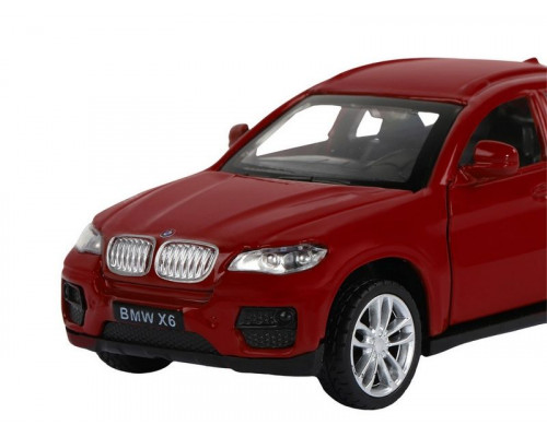 Машина АВТОПАНОРАМА BMW X6, красный, 1/43, инерция, в/к 17,5*12,5*6,5 см