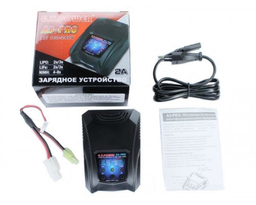 Универсальное З/У G.T.Power A3PRO-V2 LiPo/NiMh (220В/2A/2-3S) Tamiya/Mini Tamiya