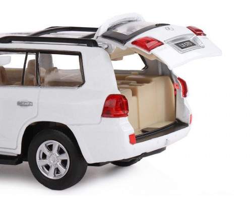 Машина АВТОПАНОРАМА Lexus LX570, белый, 1/32, свет, звук, инерция, в/к 17,5*13,5*9 см
