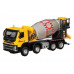 Машина АВТОПАНОРАМА Volvo бетономешалка, желтый, 1/50, свет, звук, в/к 28*14*10 см