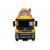 Машина АВТОПАНОРАМА Volvo бетономешалка, желтый, 1/50, свет, звук, в/к 28*14*10 см