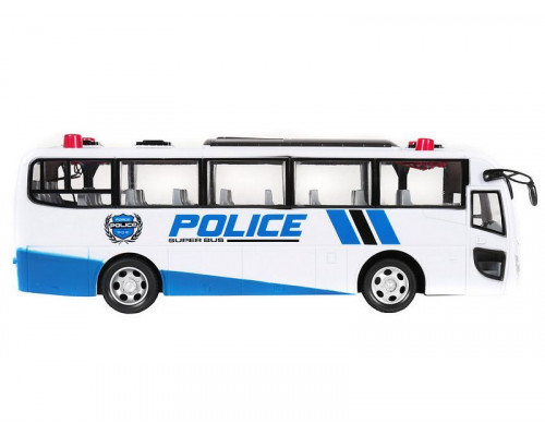 Р/У машина MX  Автобус Полиция (с мигалками) +акб, 1/18