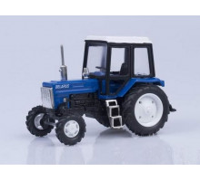 Сувенирная модель трактора МТЗ-82 "Люкс-2" металл (синий с бел.мет,кабиной) 1:43