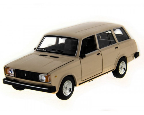 Машина АВТОПАНОРАМА ВАЗ 2104 бежевая,1/24, инерция, Pull Bаck механизм, в/к 10*12*22 cм