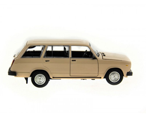 Машина АВТОПАНОРАМА ВАЗ 2104 бежевая,1/24, инерция, Pull Bаck механизм, в/к 10*12*22 cм