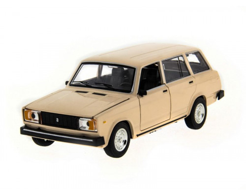 Машина АВТОПАНОРАМА ВАЗ 2104 бежевая,1/24, инерция, Pull Bаck механизм, в/к 10*12*22 cм