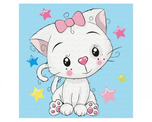 Набор юного художника 20х20 Милая кошечка (12 цветов)
