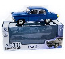 Машина "АВТОПАНОРАМА" ГАЗ-21 "Волга" 1/24 в/к  26*12*11см, синяя