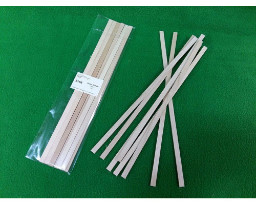 Деревянные рейки 2х8 мм, длина 300 мм, липа, 8 шт