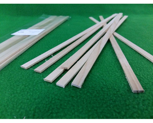 Деревянные рейки 2х8 мм, длина 300 мм, липа, 8 шт