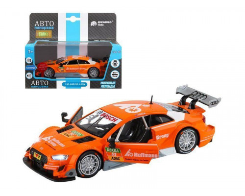 Машина АВТОПАНОРАМА Audi RS 5 DTM,оранжевый, 1/32, свет, звук, инерция, в/к 17,5*13,5*9 см