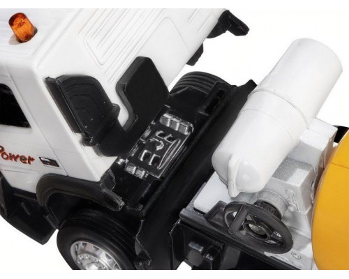 Машина АВТОПАНОРАМА Volvo бетономешалка, белый, 1/50, свет, звук, в/к 28*14*10 см