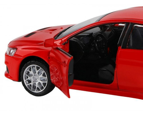 Машина АВТОПАНОРАМА Mitsubishi Lancer Evolution, 1/32, красный, свет, звук, в/к 17,5*12,5*6,5 см