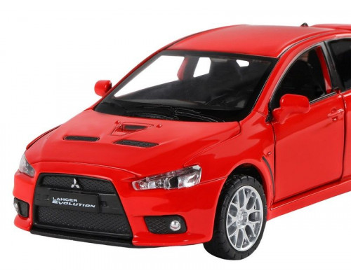 Машина АВТОПАНОРАМА Mitsubishi Lancer Evolution, 1/32, красный, свет, звук, в/к 17,5*12,5*6,5 см