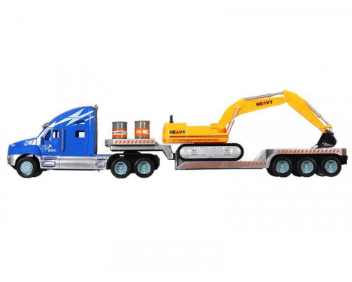 Р/У машина COMEAN GM1938A Тягач с прицепом и Экскаватором 1/16