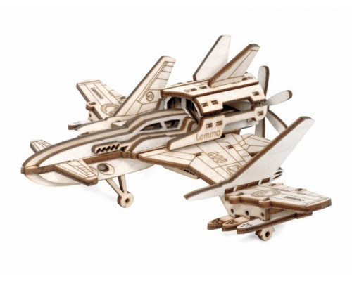 Деревянный конструктор Lemmo Самолет Стакс - 2Н, 39 деталей