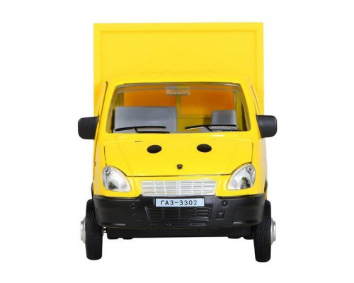 Машина АВТОПАНОРАМА ГАЗель-бизнес Утконос Кумкват, 1/28, желтый, свет, звук, в/к 24*14*12 см