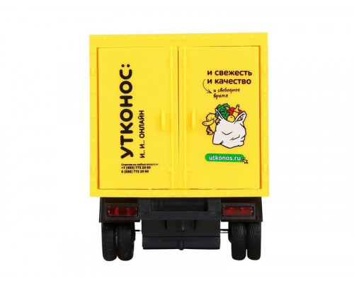 Машина АВТОПАНОРАМА ГАЗель-бизнес Утконос Кумкват, 1/28, желтый, свет, звук, в/к 24*14*12 см