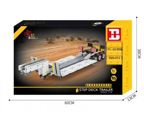 Конструктор RCM прицеп - открытая низкая платформа (1529 деталей) для тягача YC-22013