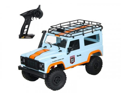 Радиоуправляемая машина MN MODEL английский внедорожник Defender  D90 (голубой) 4WD 2.4G 1/12 RTR