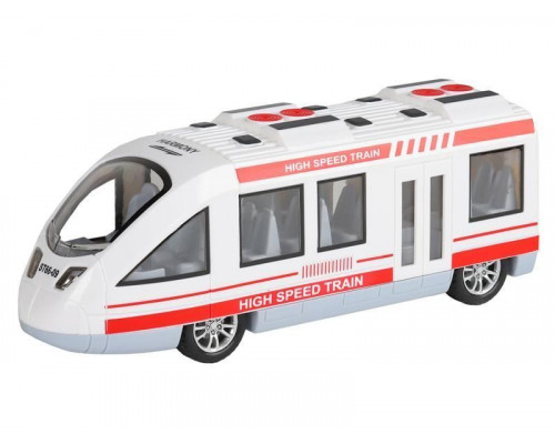 Машина AUTODRIVE Поезд инерционный, свет, звук, цвет белый, в/п, 31,2*7*28,5 см