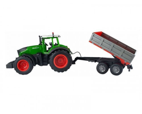 Р/У сельскохозяйственный трактор с прицепом Double Eagle 1:16