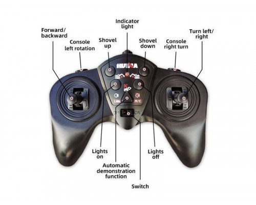 Радиоуправляемый экскаватор HUI NA TOYS, серый 2.4G 9CH 1/18 RTR