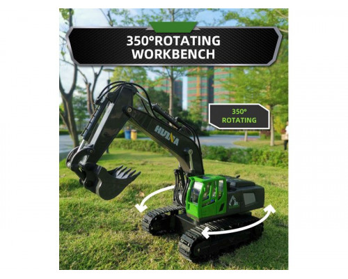 Радиоуправляемый экскаватор HUI NA TOYS, серый 2.4G 9CH 1/18 RTR