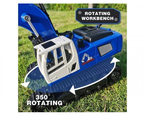 Радиоуправляемый экскаватор HUI NA TOYS, серый 2.4G 9CH 1/18 RTR