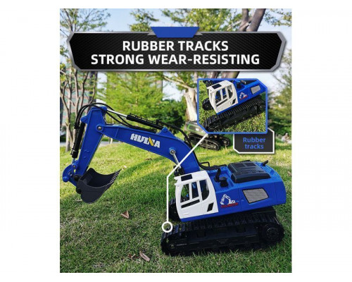 Радиоуправляемый экскаватор HUI NA TOYS, серый 2.4G 9CH 1/18 RTR