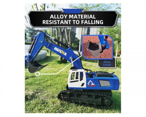 Радиоуправляемый экскаватор HUI NA TOYS, серый 2.4G 9CH 1/18 RTR