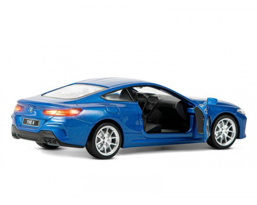Машина АВТОПАНОРАМА BMW M850i Coupé, 1/35, синий, двери, свет, звук, инерция в/к 18*9*13,5 см