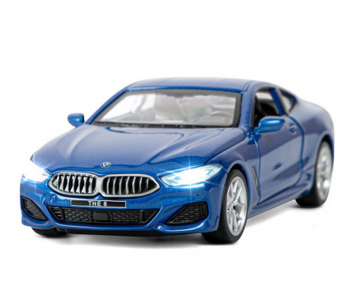 Машина АВТОПАНОРАМА BMW M850i Coupé, 1/35, синий, двери, свет, звук, инерция в/к 18*9*13,5 см