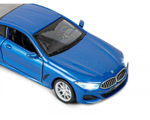 Машина АВТОПАНОРАМА BMW M850i Coupé, 1/35, синий, двери, свет, звук, инерция в/к 18*9*13,5 см