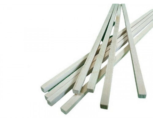 Деревянные рейки 5х6 мм, длина 300 мм, липа, 8 шт