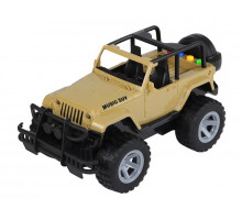 Машина AUTODRIVE Джип 23см инерц. на бат. со светом и звуком, желтый,  в/к 26,5*16*16