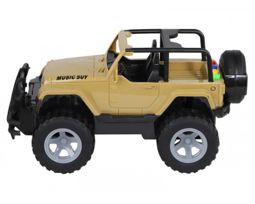 Машина AUTODRIVE Джип 23см инерц. на бат. со светом и звуком, желтый,  в/к 26,5*16*16