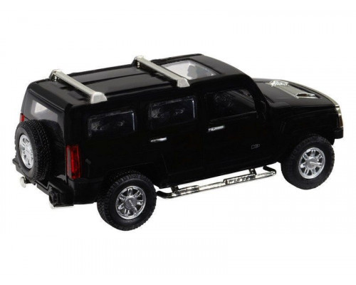Машина АВТОПАНОРАМА Hummer H3, черный, 1/32, свет, звук, инерция, в/к 17,5*13,5*9 см