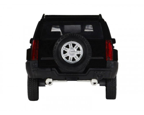 Машина АВТОПАНОРАМА Hummer H3, черный, 1/32, свет, звук, инерция, в/к 17,5*13,5*9 см