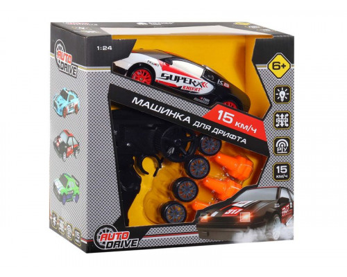 Радиоуправляемая машина AUTODRIVE скоростная для дрифта, 1/24, красный, 2.4G, 4WD, свет