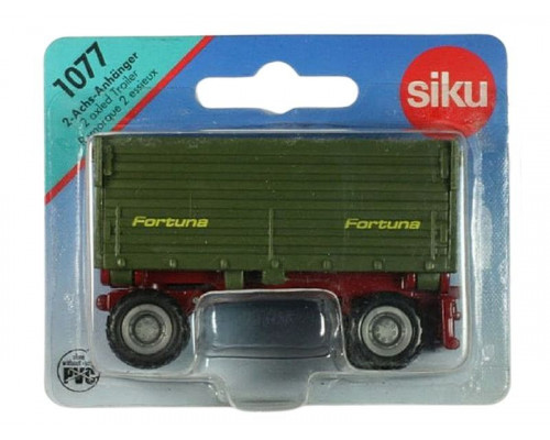 Прицеп Siku 1077 Fortuna двухосный, 10.5 см, зеленый