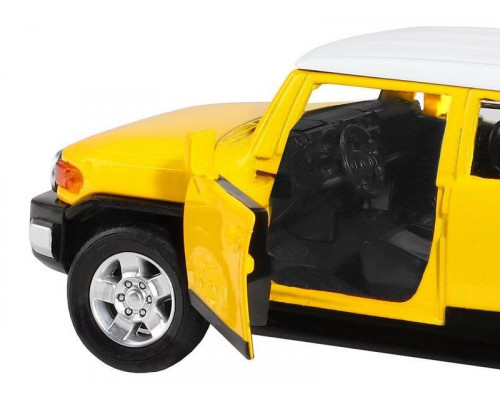Машина АВТОПАНОРАМА Toyota FJ Cruiser,желтый, 1/32, свет, звук, инерция, в/к 17,5*13,5*9 см